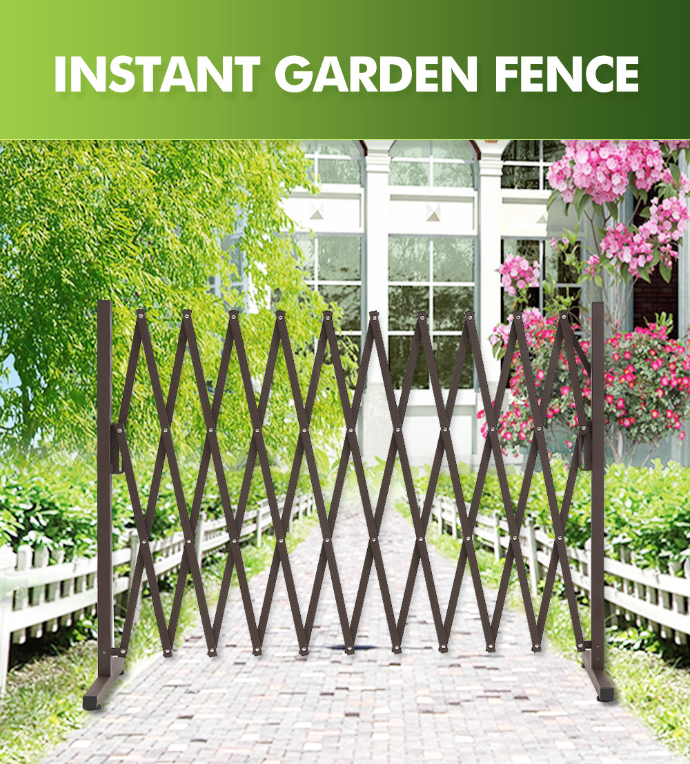 Security Gate Pet Baby Metal Barrier Garden Indoor Outdoor Expandable 3.3M