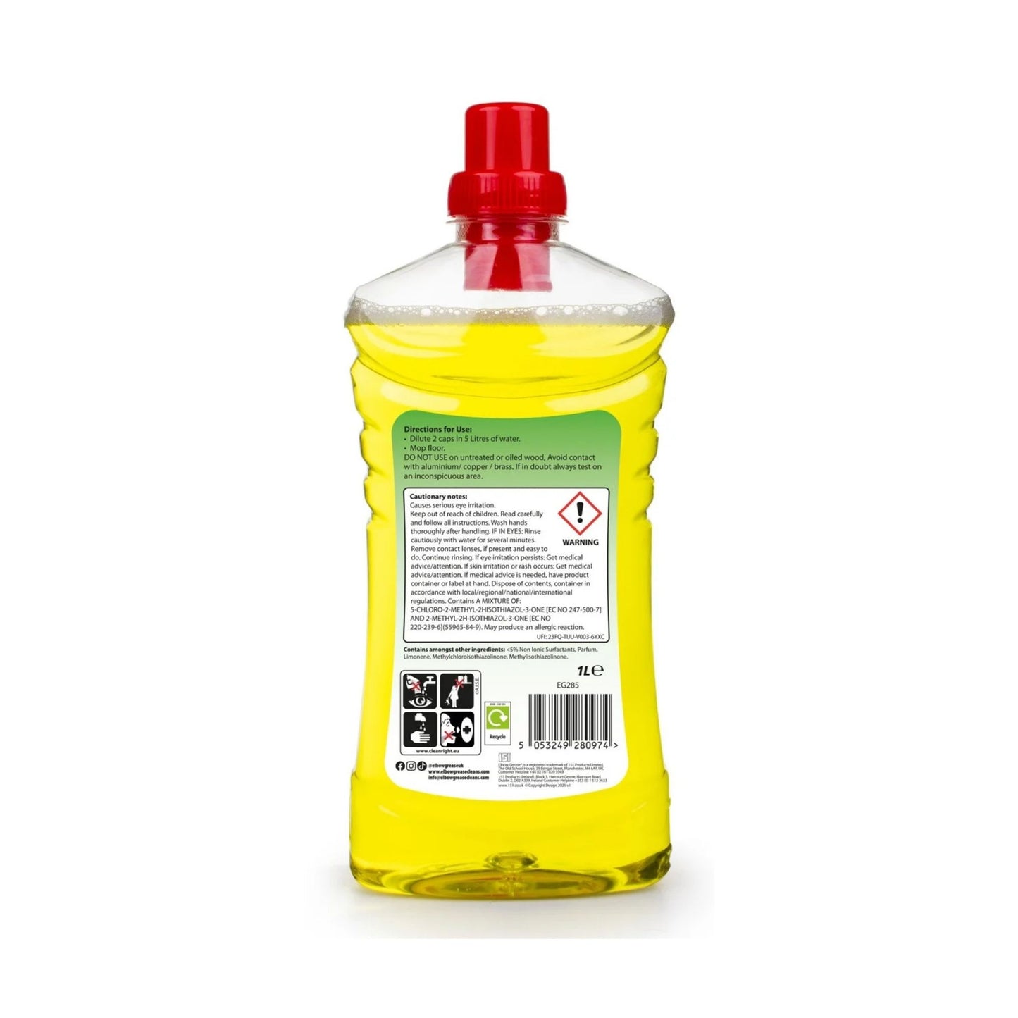 Elbow Grease 1L Lemon All Purpose Floor Cleaner x3