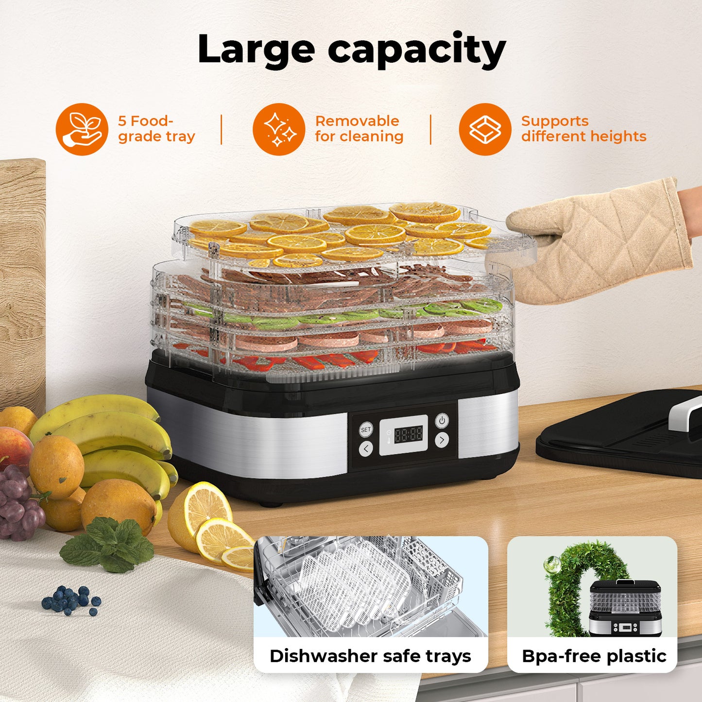 Spector Electric Food Dehydrator Fruit Meat Beef Veg Dryer Machine 5/6 Trays