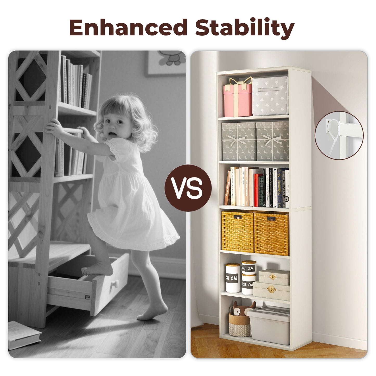 Levede 6 Tier Bookcase Shelving Storage Tall Adjustable Bookshelf Organizer Unit