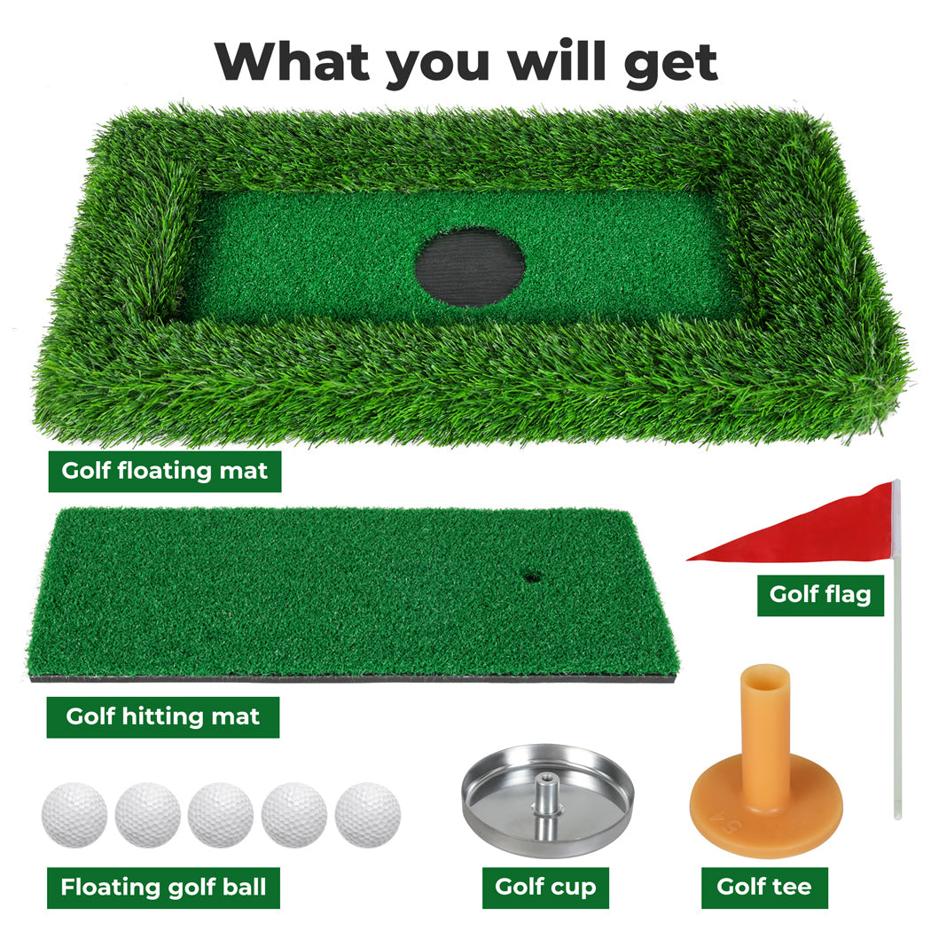 Centra Floating Golf Green Mini Mat Set Putting Turf Pool Water Outdoor 60x30CM