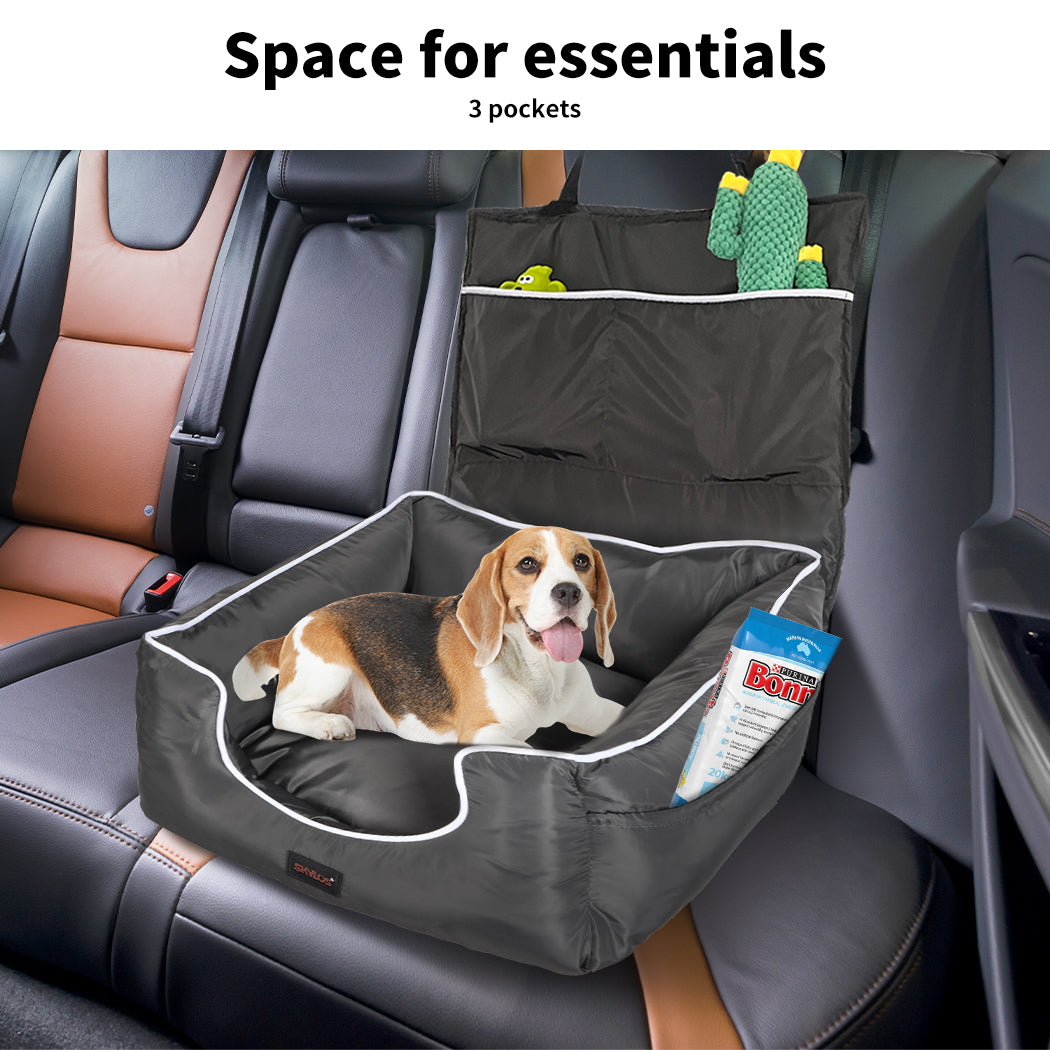 Skylos Dog Car Booster Seat Pet Backrest Safe Protector Waterproof Travel Bed