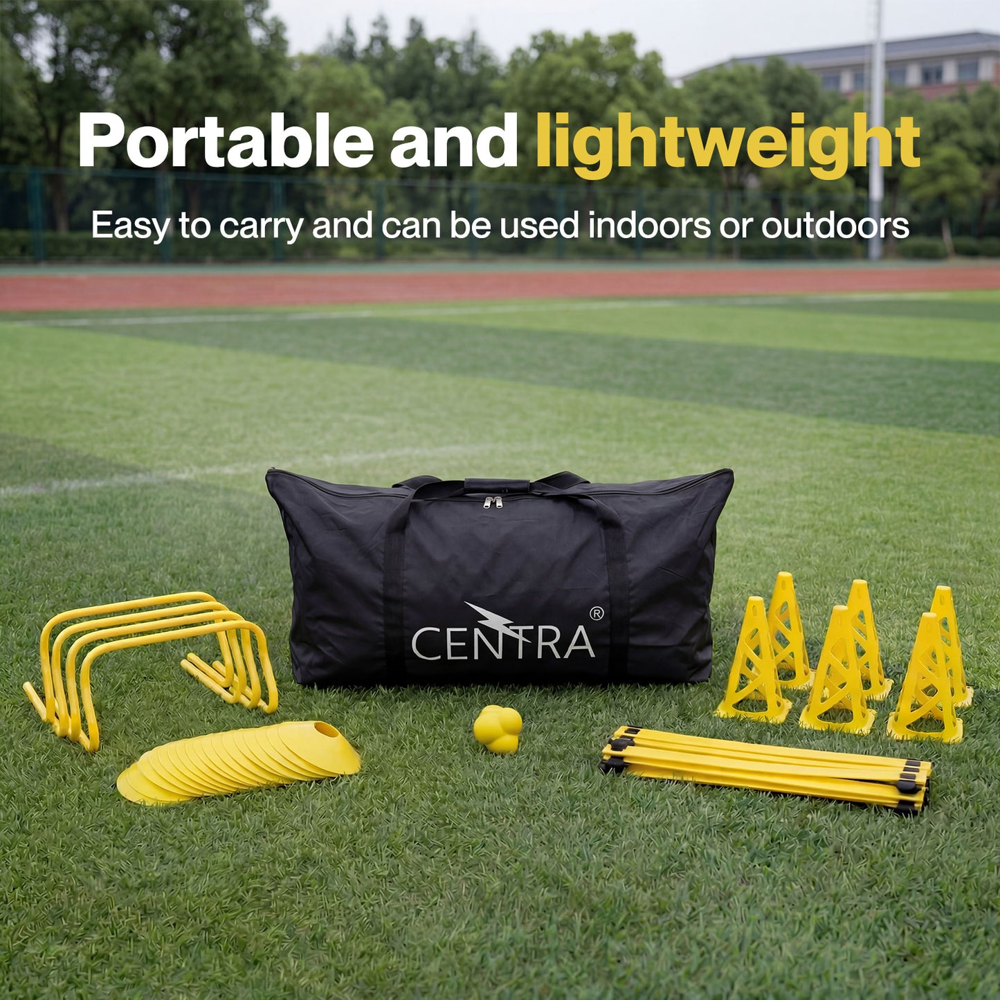 Centra Football Training Equipment Pro Agility Kit Speed Ladder Cones Hurdle
