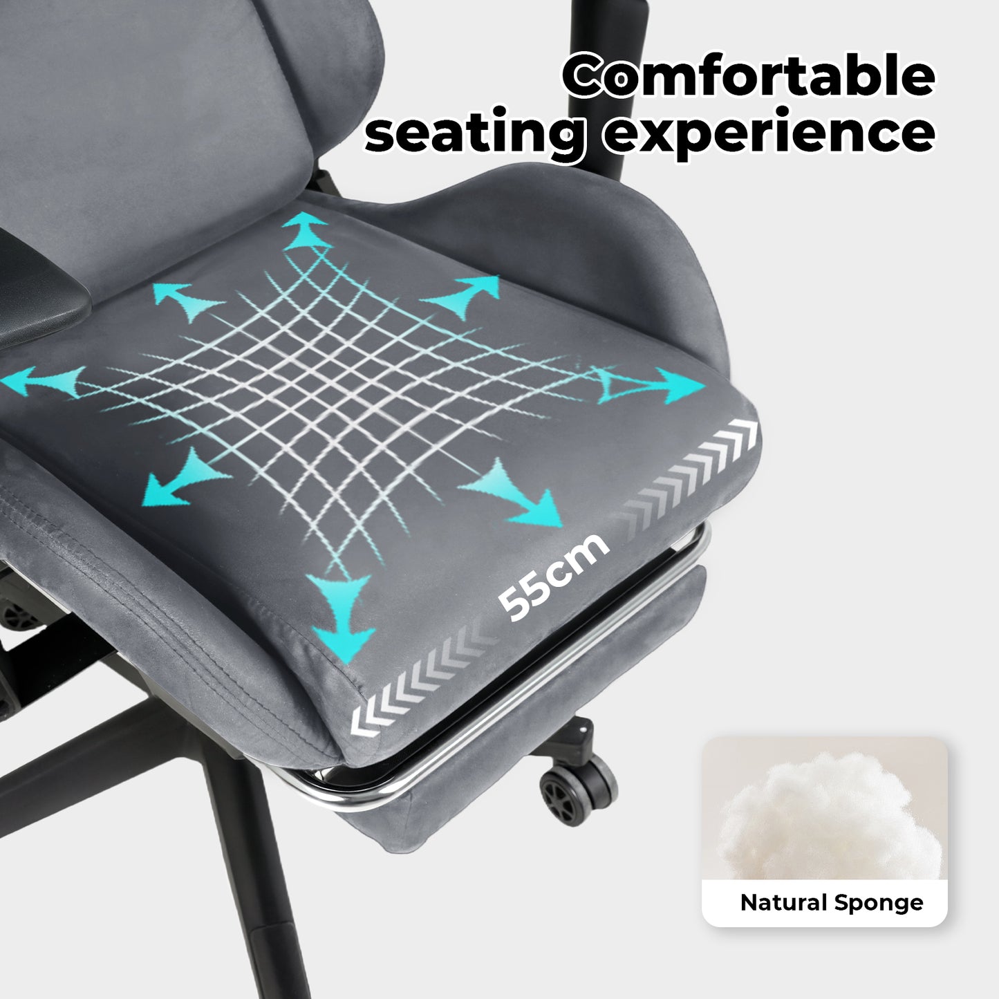 Levede Office Gaming Chair Luxury Warm Recliner Spring Padding with Footrest