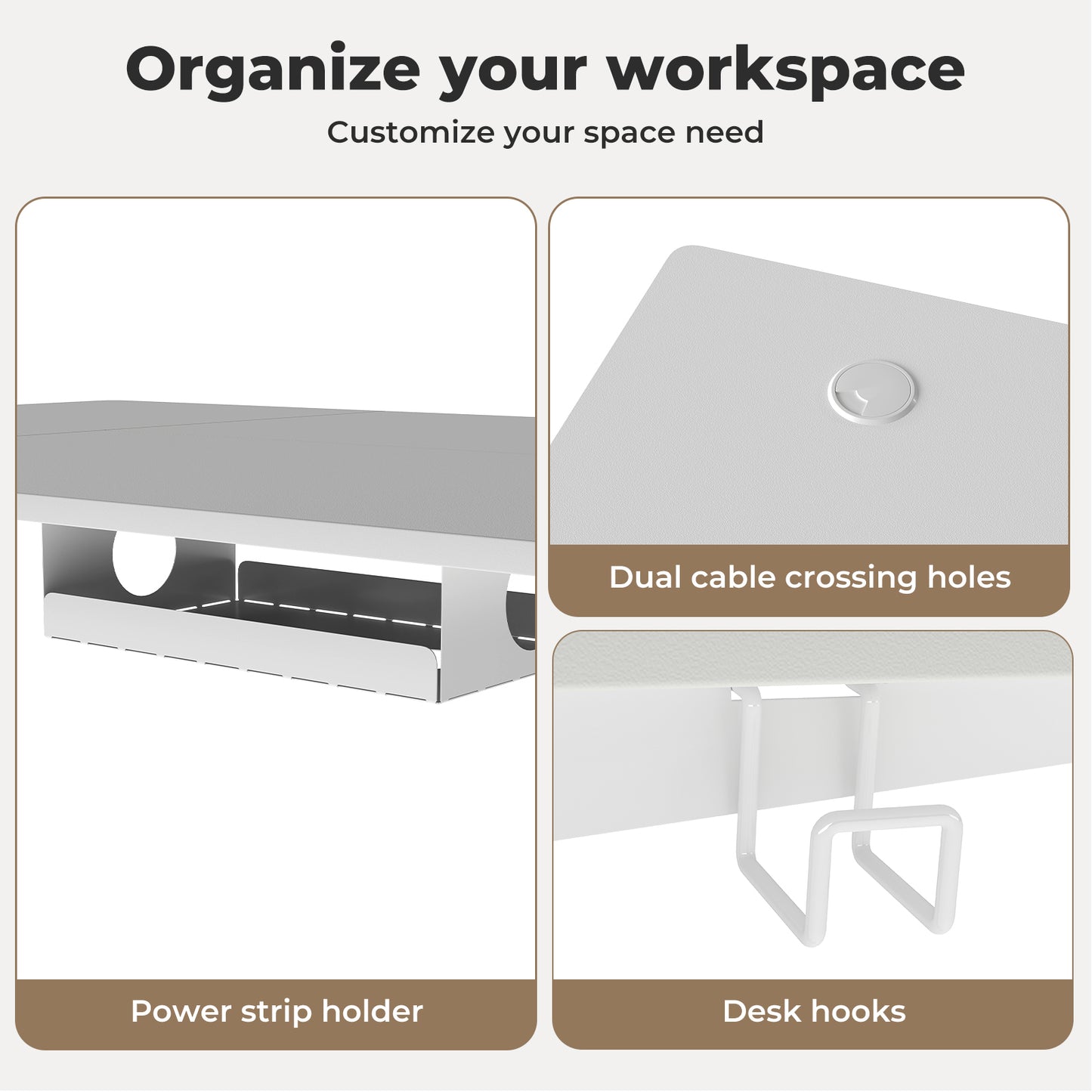 Levede Electric Standing Desk Adjustable Height Workstation Metal Frame White