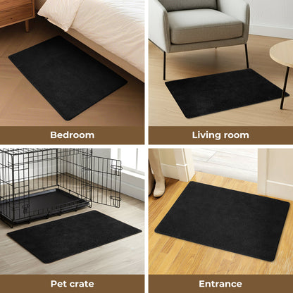 Marlow Non Slip Door Mat Indoor Entrance Rug Dirt Trapper Washable 60x90cm Black