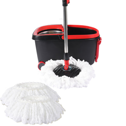 Spin Mop Bucket Set 360° Degree Stainless Steel Rotating Wet Dry Black