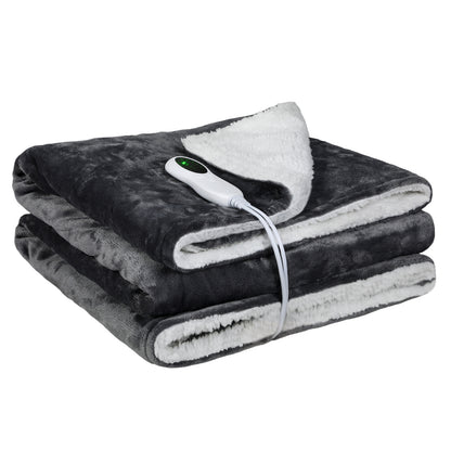 Lavio Electric Heated Throw Over Blanket Washable Warm Flannel Fleece Sherpa