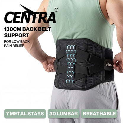 Centra Lower Back Support Belt Breathable Cozy Lumbar Brace for Work Driving