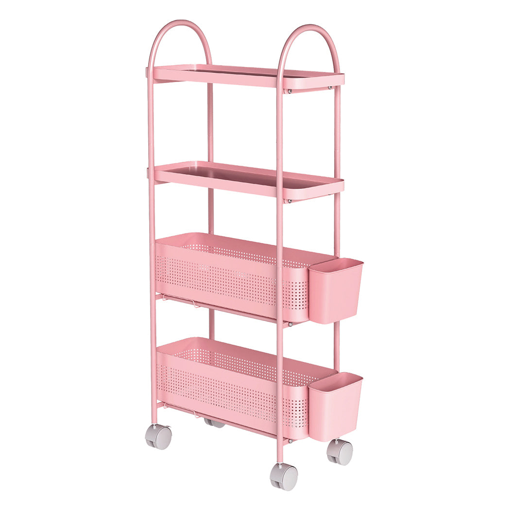 Levede Slim Stroage Trolley Cart on Wheel for Kitchen Bathroom Narrow Space Rack