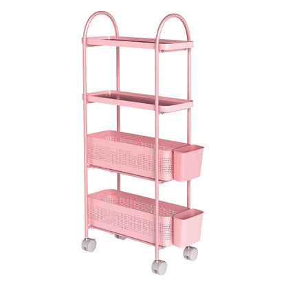 Levede Slim Stroage Trolley Cart on Wheel for Kitchen Bathroom Narrow Space Rack