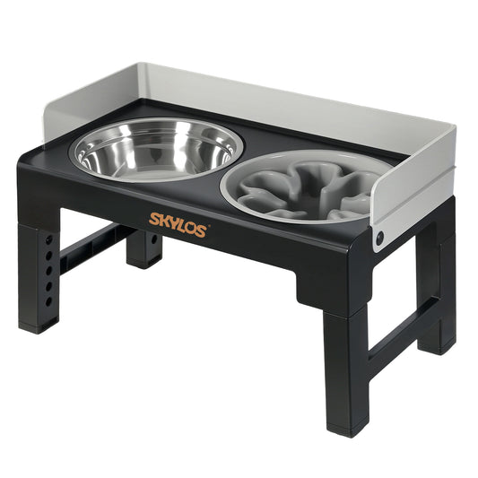 Skylos Raised Dog Bowls Elevated Pet Feeder 6 Height Slow Food Water Feeding