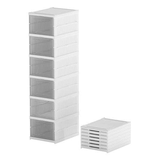 Levede Shoe Box Foldable Home Shoe Shelf Ventilated Storage Organizer 6 Pcs