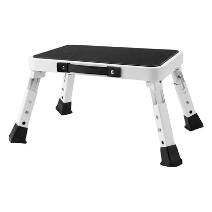 Levede Folding Step Stool Adjustable Aluminium Non Slip Portable Foot Stool