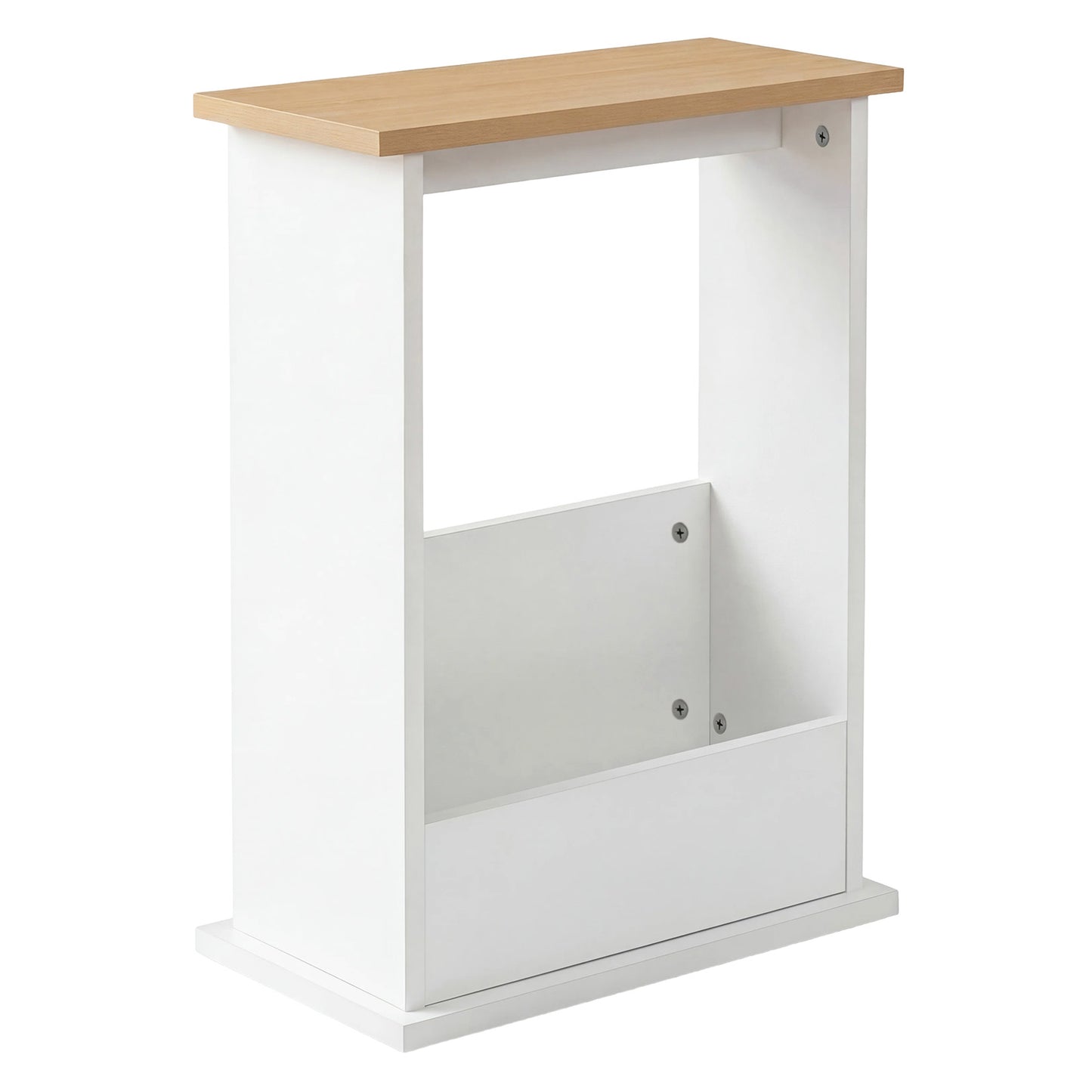 Levede Side Table with Magazine Rack Slim End Table For Living Room Natural