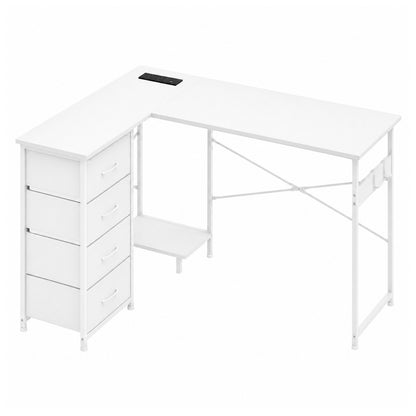 Levede L-shaped Office Desk Corner Computer Table with Storage USB Power Charing