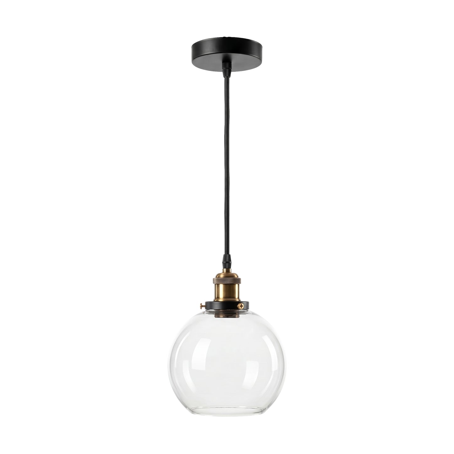 Emitto Ceiling Pendant Light Retro Industrial Glass LampShade Adjustable Cable