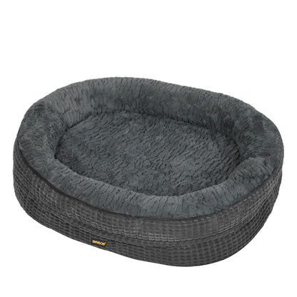Skylos Orthopedic Plush Dog Bed Soft Washable Pet Bed Grey Cosy Cushion XL Size