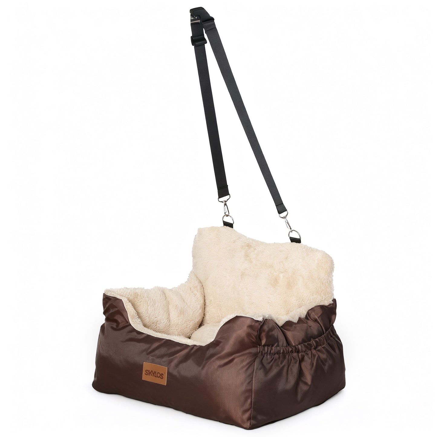 Skylos Small Dog Booster Car Seat Dog Washable Pet Travel Bed With Leash Storage