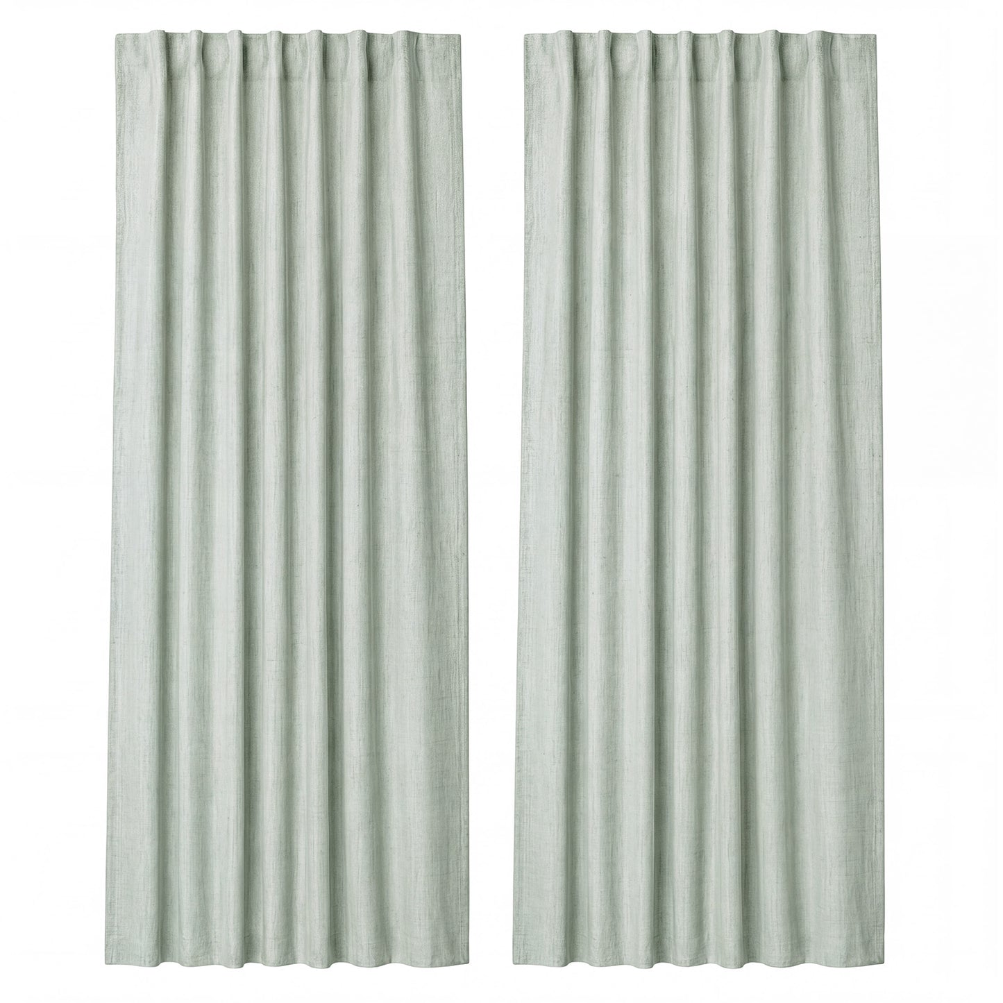 Marlow 100% Blackout Curtains Thermal Linen Look Pair Ready Made 46x54 in Green