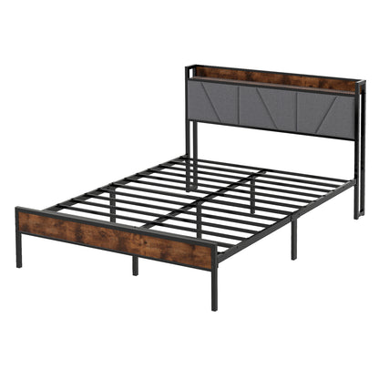 Levede Heavy Duty Bed Frame Metal Platform with Storage Headboard Single Double