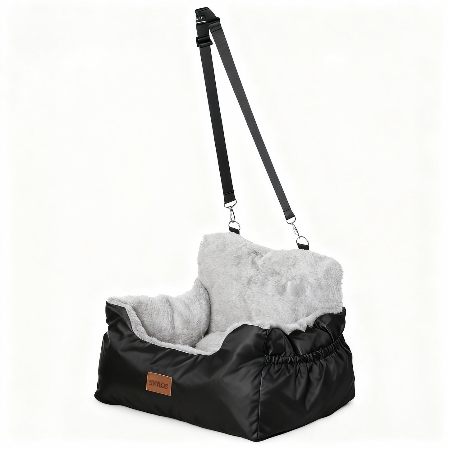 Skylos Dog Car Seat Bed Pet Booster Seat Pet Travel Carrier with Safety Leash