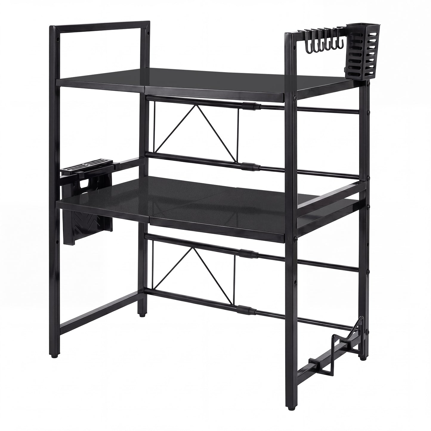 TOQUE 3 Tier Expandable Rack Stand Kitchen Storage Holder Microwave Oven Shelf