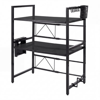 TOQUE 3 Tier Expandable Rack Stand Kitchen Storage Holder Microwave Oven Shelf