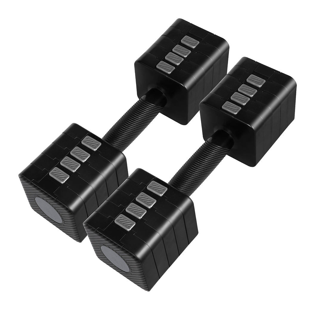 Centra Adjustable Dumbbells Set of 2 Home Gym Exercise 2.5kg/5kg Black Pink