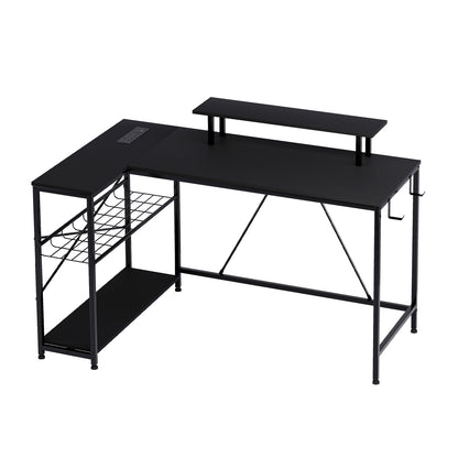 Levede Gaming Desk RGB LED Light Power Computer Table Storage Shelf Home Office