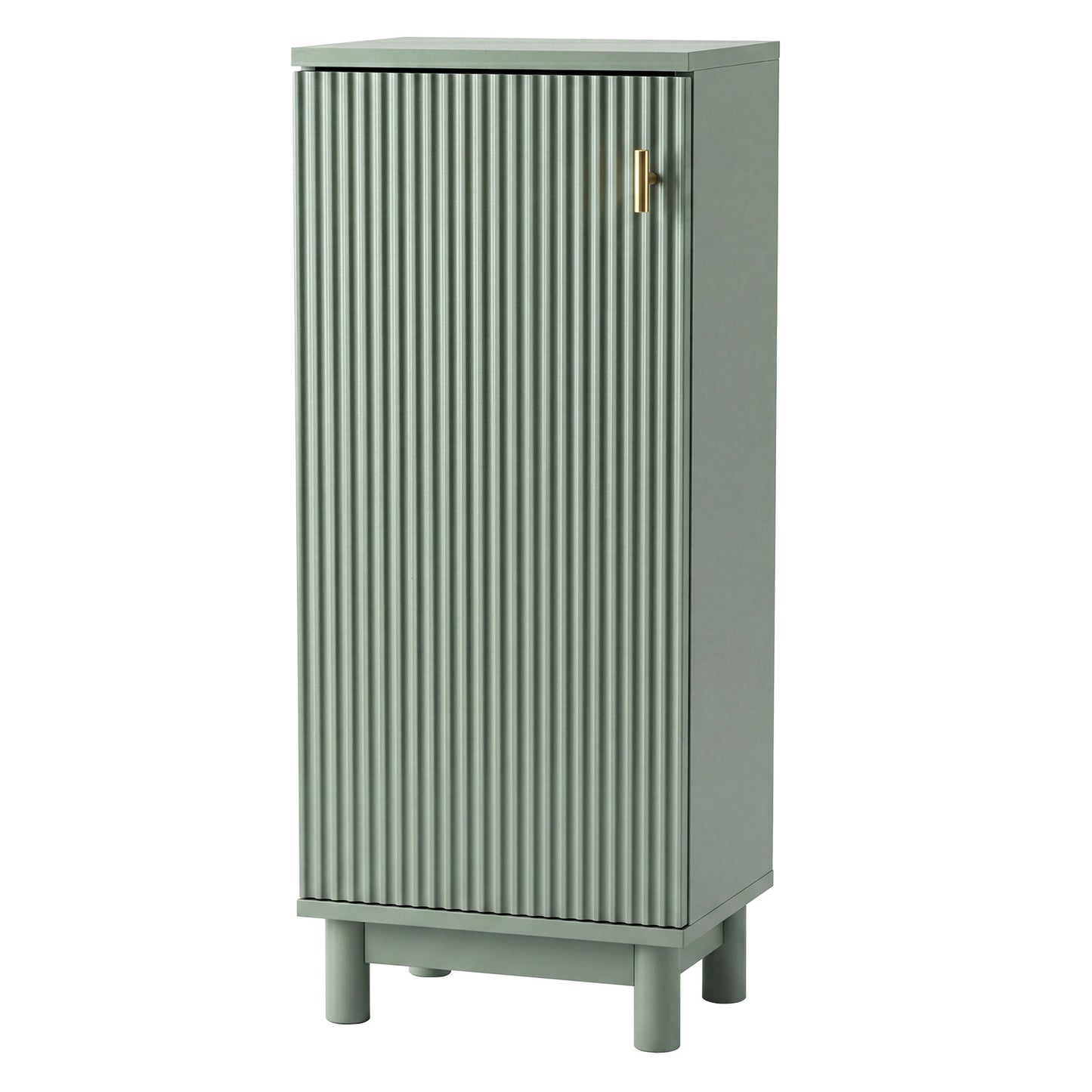 Levede Tall Bathroom Cabinet Narrow Storage Cupboard Adjustable Fluted 3 Tier
