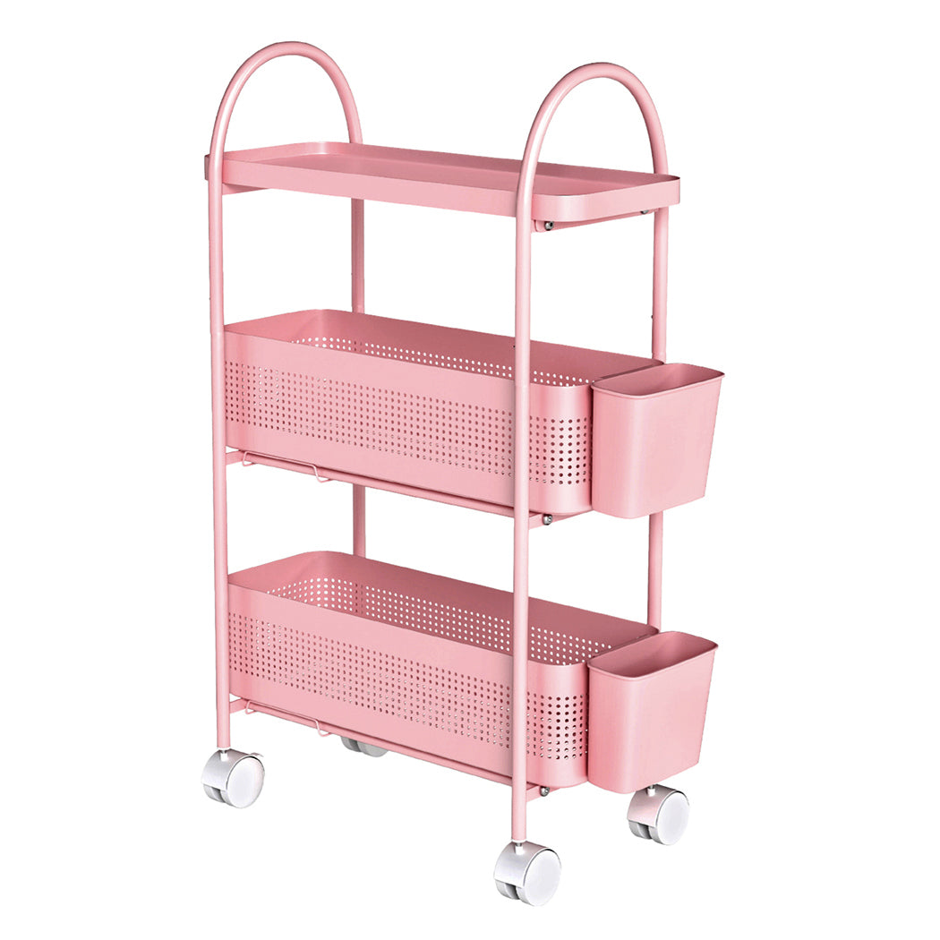 Levede Slim Stroage Trolley Cart on Wheel for Kitchen Bathroom Narrow Space Rack