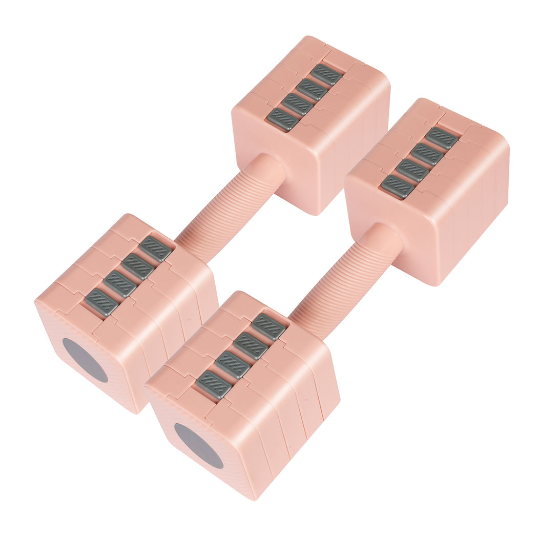 Centra Pair Adjustable Dumbbells Set 2.8KG-10KG Metal Weight Block Home Gym Pink