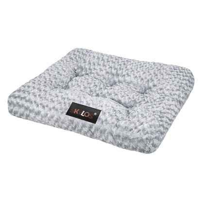 SKYLOS Plush Dog Bed Soft Rose Velvet Non-Slip Pet Crate Keneel Mattress Mat L