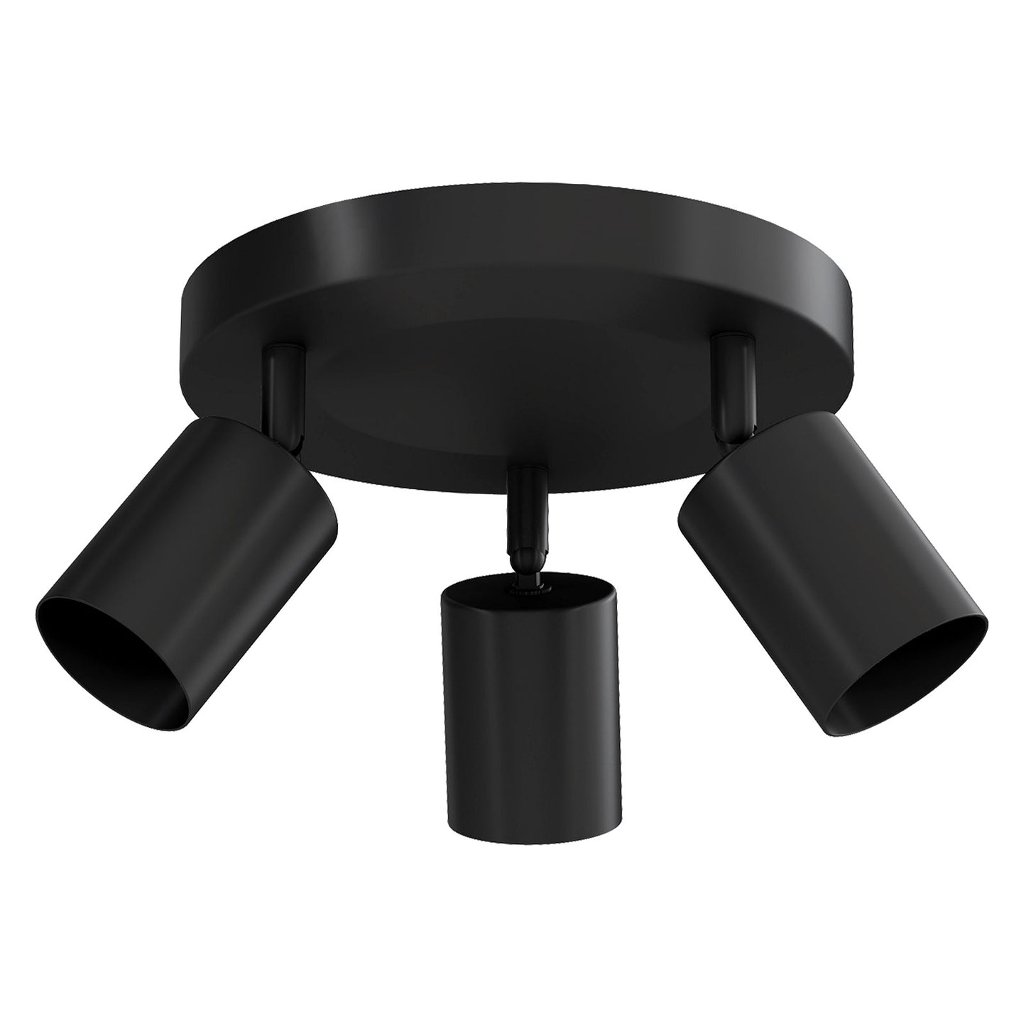 EMITTO 3-Way Spotlight Ceiling Light Adjustable GU10 Modern Black Round Base