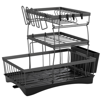 Toque Dish Drainer Drying Rack Drip Tray Stainless Steel Expandable Over Sink