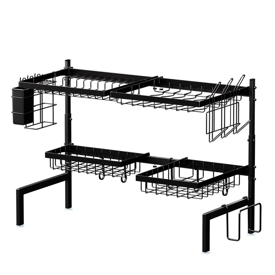 Toque Dish Drainer Drying Rack Drip Tray Stainless Steel Expandable Over Sink