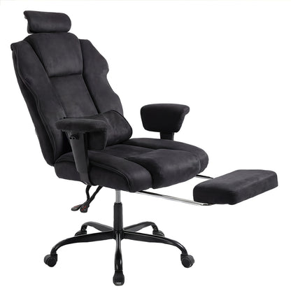 Levede Ergonomic Office Chair Suede Recline Pressure Relief Spring Seat Footrest