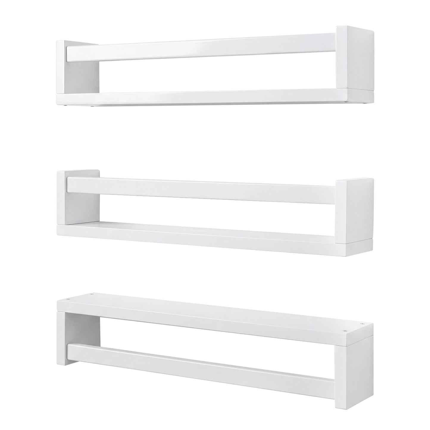 Levede Nursery Book Shelves Kids Wall Floating Shelf White Solid Wood 3 Pack