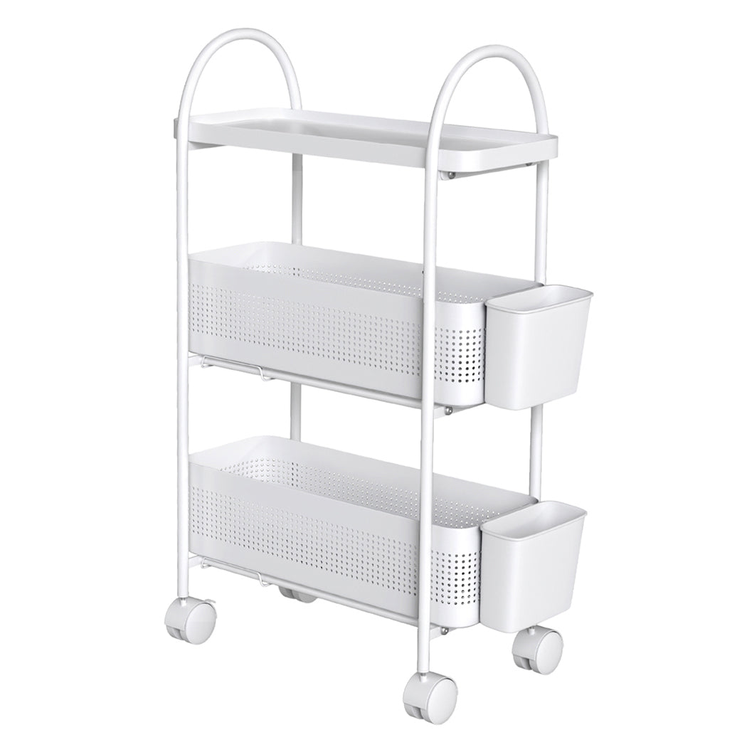 Levede Slim Stroage Trolley Cart on Wheel for Kitchen Bathroom Narrow Space Rack
