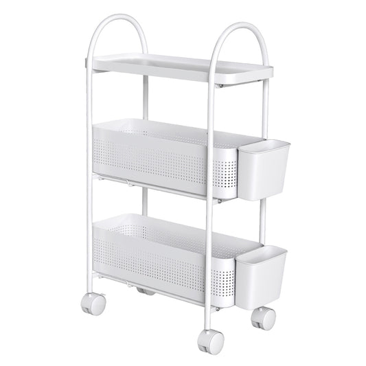 Levede Slim Stroage Trolley Cart on Wheel for Kitchen Bathroom Narrow Space Rack