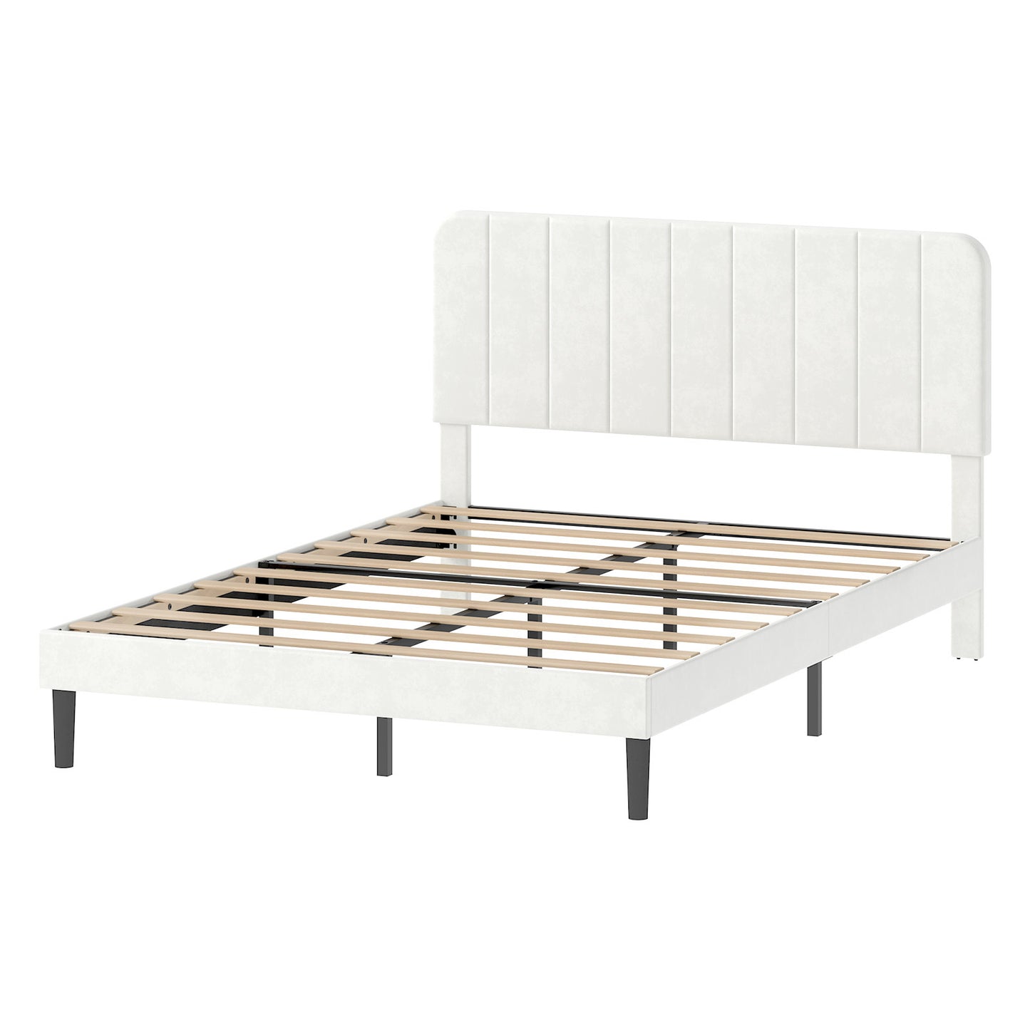 Levede Bed Frame Velvet Upholstered Platform Adjustable Headboard Double King