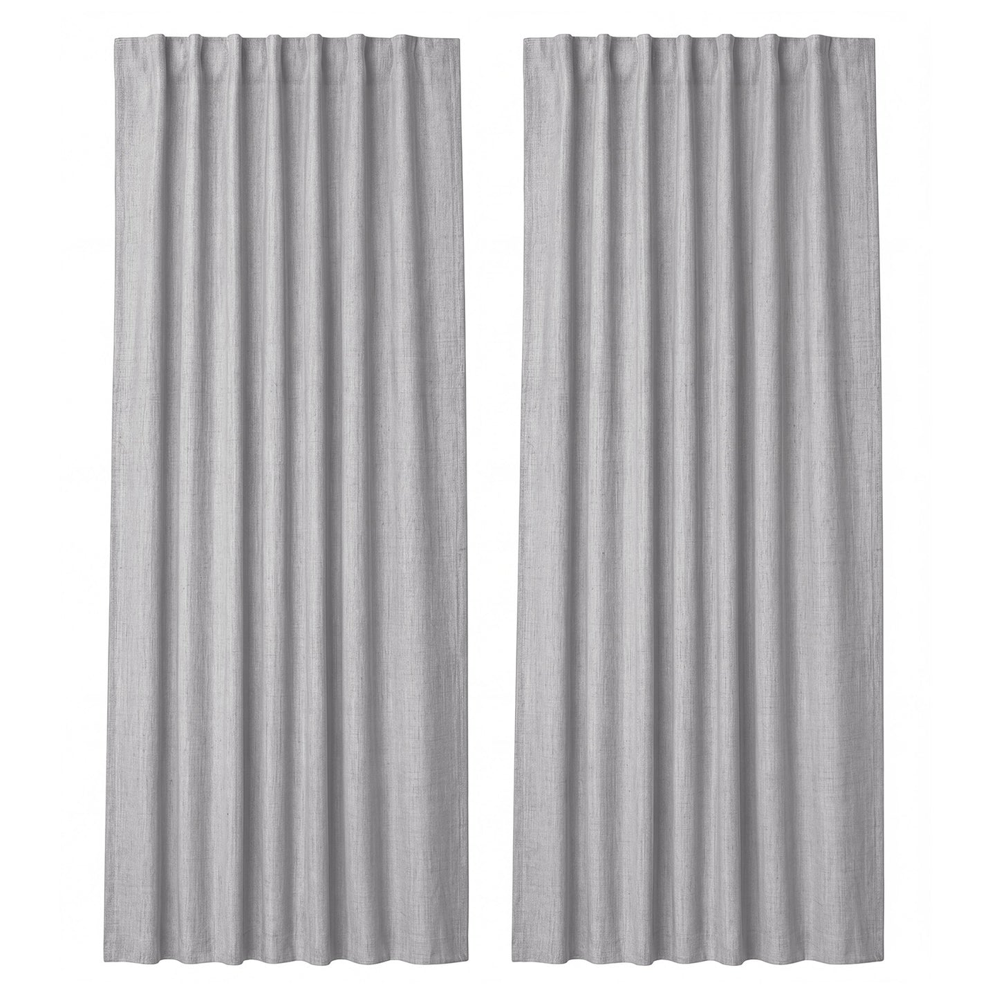 Marlow 100% Blackout Curtains Thermal Linen Look Pair Ready Made 46x72 in Grey