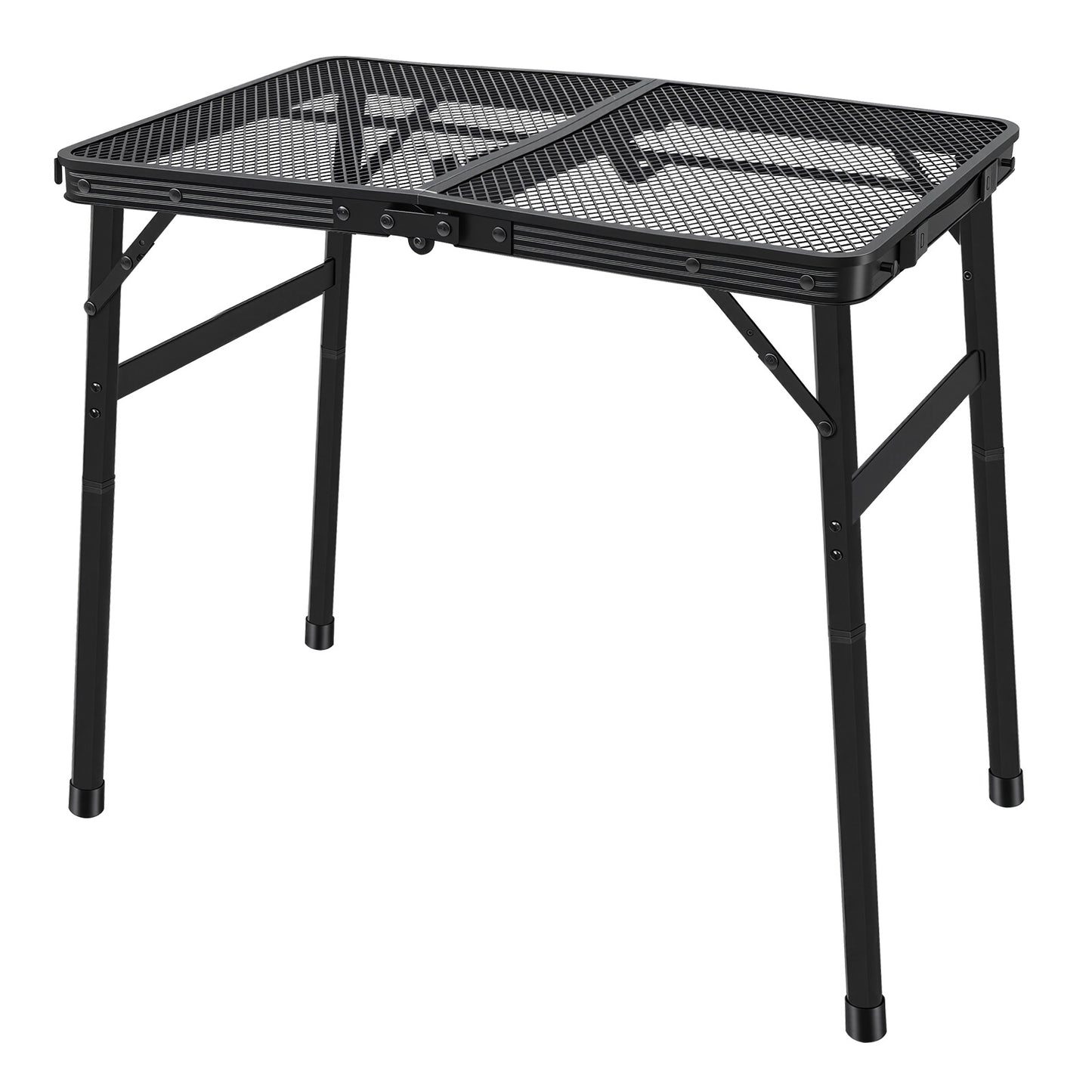 Levede Folding Camping Table Adjustable Height Aluminium Picnic Desk Black 60cm
