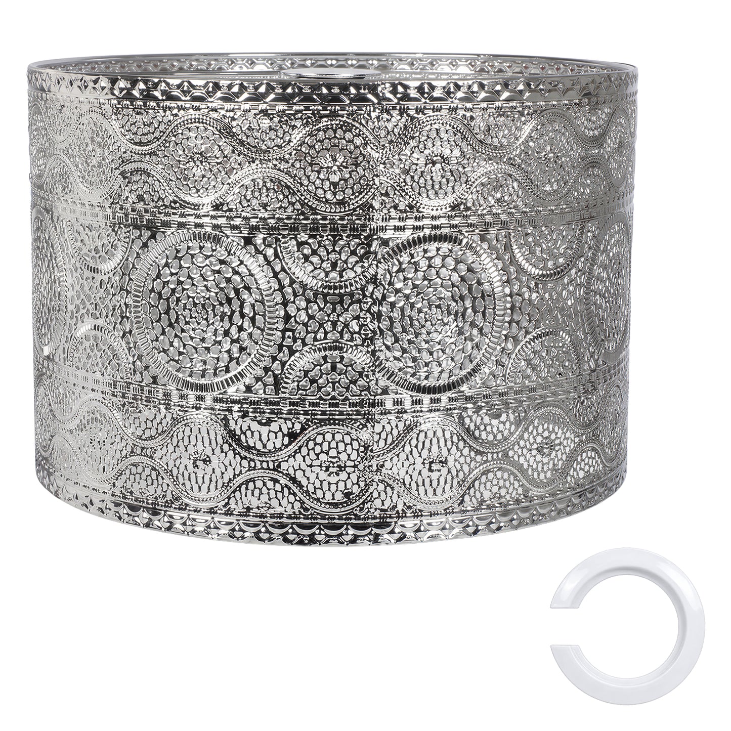 Emitto Ceiling Light Shade Easy Fit Pendant Lampshade Woven Metal Glass E27 B22