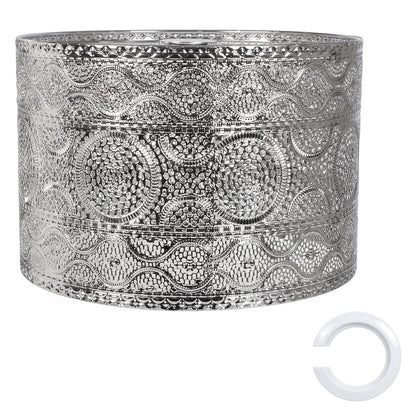 Emitto Ceiling Light Shade Easy Fit Pendant Lampshade Woven Metal Glass E27 B22