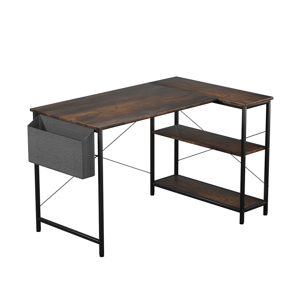 Levede L Shaped Office Computer Corner Desk for Home with Storage Shelves 100cm