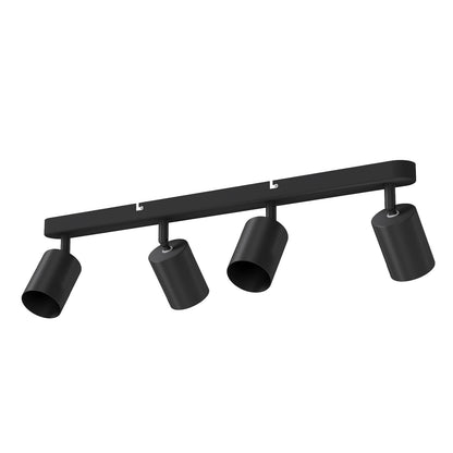 EMITTO Led Ceiling Spot Light GU10 4-Way Fully Adjustable Steel Modern Black