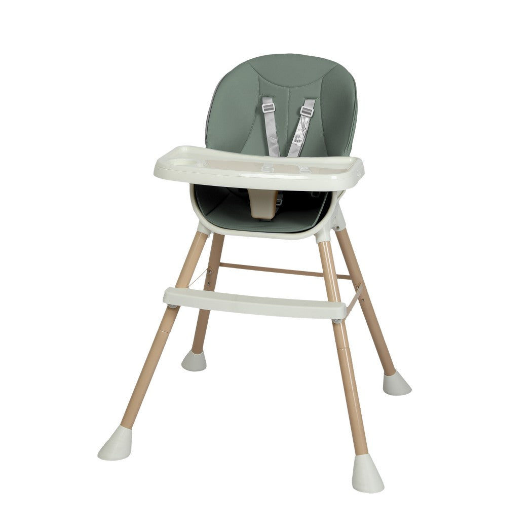Dekko Baby High Chair Safe Feeding 6-In-1 Removable Seat Tray Adjustable Green