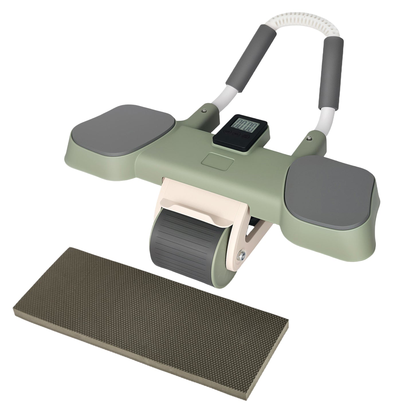 Centra Ab Roller with Auto Rebound Elbow & Knee Support LCD Timer Core Trainer